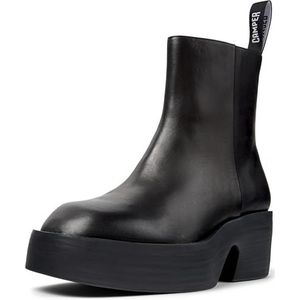 Camper - Billie - Enkellaarsje - Zwart - Blokhak - Glad Leer