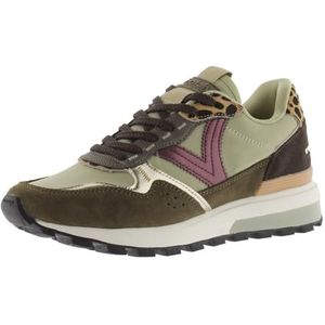 Victoria Luna Nylon Low Tennis & Split Leather Pieces & Serrated Sole 1156108 for Women KAKI 39