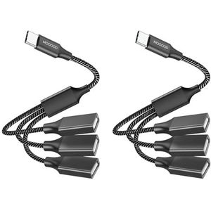 USB C Male naar Three USB Female Kabel Adapter, Type C naar 3 Type A 2.0Port Splitter Dongle Multi Hub Multi Connector Converter Kabel voor MacBook, iPad Pro Air, Microsoft Surface Go, PC, Laptop