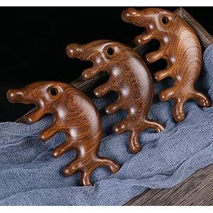 Brede tanden sandelhout kammen hoofd meridiaan schrapen acupunctuur massage facelift neus schoonheid gua sha-gereedschap 1 stuk (kleur: wolk A)