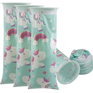 Onlvmyur Spuugzakjes met Ring 10 stuks Ondoorzichtige Spuugzakjes Cartoon Spuugzakjes voor Kinderen Volwassenen Onderweg Wagenziekte (pony's)