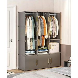 opvouwbare kledingkast Garderobe Kledingkasten Dressoirs Kubusopslag Locke Kast Kunststof Opvouwbaar Thuis Slaapkamer Opvouwbaar Meubilair garderobekast(12 Door-2-47cm)