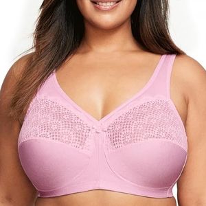 Glamorise Dames MagicLift Moisture Control BH Draadloos #1064 Volledige dekking, Roze Heather, 42DD