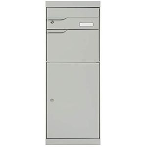 MEFA Pakketbrievenbus ETNA 771 met naamplaatje (kleur wit aluminium, brievenbus met slot, 1094 x 402 x 305 mm) 771031M