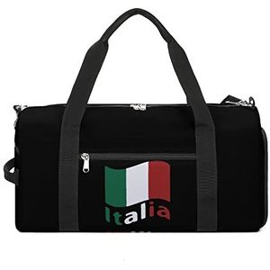 Italiaanse Vlag Reizen Plunjezak Sport Gym Handtas Waterdichte Carryon Gymbag Met Schoenen Compartiment