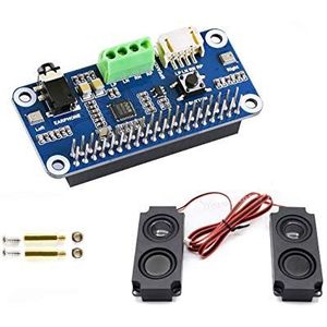 Waveshare WM8960 Hi-Fi Sound Card HAT Audio Module for Raspberry Pi Supports Stereo Encoding/Decoding Hi-Fi Playing/Recording directly Drive Speakers to Play Music,I2S I2C Interface