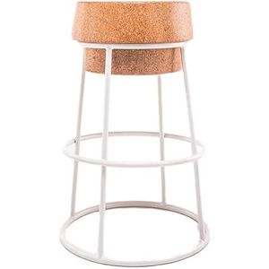 Bar Smeedijzeren bar bureaustoel, moderne minimalistische barkruk, Amerikaanse barkruk, hoge kruk met voetpedalen Krukken (Color : White-, Size : 65CM)