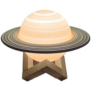 EviKoo Maan Nachtlampje Lamp | Oplaadbare Planeet Lamp Licht - Saturn Lamp Licht met 16 Kleuren, Afstandsbediening en Touch Control Saturnus Maan Licht Lamp voor Kerstmis, Nieuwjaar