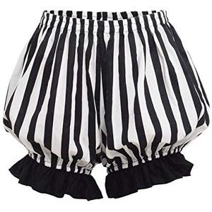 GRACEART Vrouwen Veiligheid Broek Bottoms Gestreepte Shorts Lolita Meisjes Bloomers Casual Broek, Zwart/wit, L