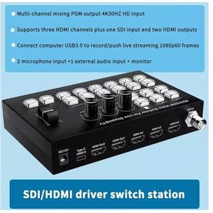 4K 4-kanaals -videocamera-switchermixer for livestreaming 4x USB3.0-opnamevideoschakelaar for camera PC OSD OBS Naadloze Schakeling(High fresh)