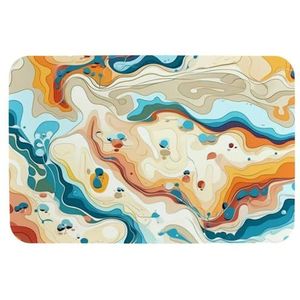 Grote bad- en douchemat kaart marmeren textuur, technische doek antislip badkamermat voor douche/bad, machinewasbaar, 50 x 70 cm