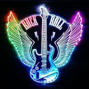 ADVPRO Gitaar Angel Wings Rock n Roll Muziek RGB Dynamisch Glam LED-bord - Cut-to-Edge Vorm - Slimme 3D Wanddecoratie - Multicolor Dynamische Verlichting st06s44-fnd-i0026-c