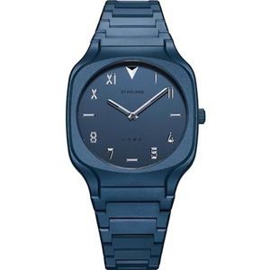 D1 Milano Unisex analoog horloge met blauwe wijzerplaat - SQBJ09, blauw, blauw, Blauw