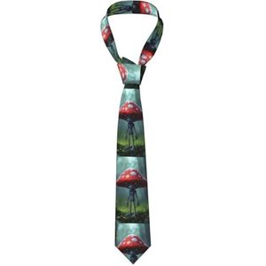OdDdot Rode Wijnglas Proost Mannen Polyester Mode Print Tie Geweldig Voor Zakelijk Dagelijks Werk Bruiloft Feest Dansen Geschenken Etc, Astronaut en Alien, Eén maat