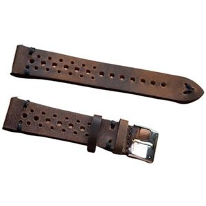 LQXHZ Handgemaakte Vintage Lederen Band Horlogeband 18mm 20mm 22mm 24mm Horloge Accessoires Armband Bruine Horlogeband Vervanging (Color : Brown black wire, Size : 24mm)