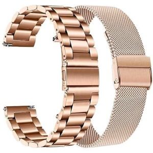 Roestvrij Stalen Bandjes fit for Garmin Forerunner 55 245 645M Smart Horloge Band Metalen Armband Riemen fit for aanpak S40 S12 S42 Correa (Color : Package 3, Size : For Forerunner 55)