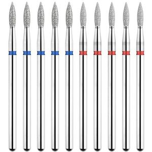 Nagel Boren Set voor Manicure, Diamanten nagelboortjes 3/32 inch for manicure en pedicure, verpakking van 5(Tp-847lx-040r)