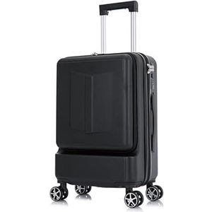 24 Inch Voorvak Rolling Bagage Trolley Password Box 20' Instapkoffer Dames Reistas Kofferbak (Kleur : Black, Size : 24"")