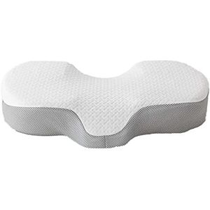 Cervicaal traagschuimkussen for nek- en schouderpijn, nekcontourkussen om te slapen, contourkussen met massagedeeltjes Bamboe luchtgat(Grey)