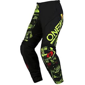 O'NEAL Element Pants Attack Motorcross-broek, MTB Enduro MX, comfortabele losse pasvorm voor maximale bewegingsvrijheid, mouwloze broekspijpen, voor volwassenen, neongeel/zwart, 56 NL