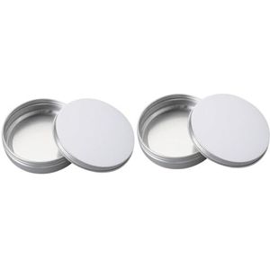 Aluminium blikken, 2 stuks reiscontainers for toiletartikelen, aluminium potten met schroefdeksel, deksels, opbergapotheek