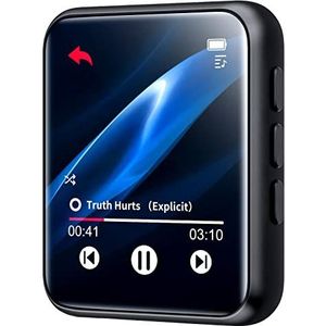 MP3-speler met Bluetooth 5.0, 16GB Draagbare High-fidelity Lossless Geluidskwaliteit Muziekspeler, Full-touchscreen mp3-speler met Luidspreker, FM-radio, Opname, e-book, Ondersteuning tot 128 GB
