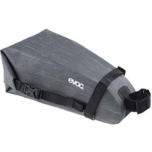 EVOC SEAT PACK WP 4, eenvoudige zadeltas (lichtgewicht fietsaccessoire, waterdichte fietstas, fietstas achteraan, afmetingen: 12 x 30 x 11 cm, gewicht: 220 g, volume: 4 l), Carbon Grey