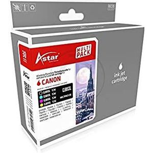 Astar AS70007 geschikt voor Canon TS6150 inkt (4) meerkleurig ook 1998C005 CLI581XXL 4 x 11,7 ml