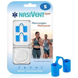 Nasivent Sport - Premium neusverwijderaar - 2-pack maat S - verbeterde neusademhaling - neusspreider - uniek dankzij innovatieve borgpennen - gemaakt van hoogwaardige siliconen - maakt ademhaling tijdens sporten vrij