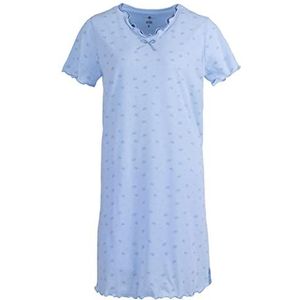 Zeitlos Nachthemd dames korte mouwen hart vlinder ruches slaapshirt M-2XL, kleur: blauw, maat: XL