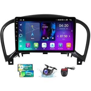 Android 13 Dual Din Car Stereo voor Nissan Juke 2010-2014 met 9 inch Touchscreen Media Player met Carplay Android Auto Bluetooth 5.0 4G WiFi GPS-navigatie FM/RDS SWC + achtercamera(NF-2)