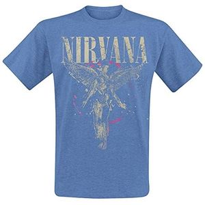 Nirvana In utero T-shirt blauw gemêleerd L 65% polyester, 35% katoen Band merch, Bands