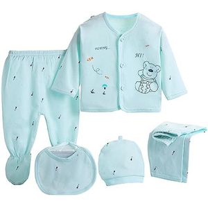 Anywow 5 STKS Pasgeboren 0-3M Jongens Meisjes Baby Katoen Kleding Tops Hoed Broek Slaapmode Pak Outfit Sets