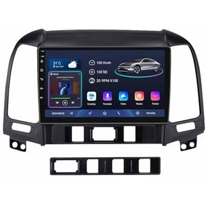 Android 14 9 Inch Touchscreen Autoradio 2 Din voor Hyundai Santa Fe 2006-2012 met CarPlay & Android Auto Stuurbediening GPS Navigatie AHD Backup Camera Bluetooth (YS10 (2+32G))