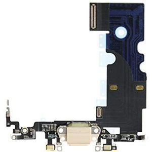 OnlyTech - Oplaadaansluiting dock-aansluiting met Flex-antenne, microfoon, hoofdtelefoonaansluiting en oplaadpoort compatibel met iPhone 8 Gold