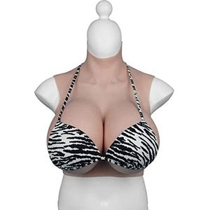 Siliconen Borstplaat H/K Cup Realistische Borstprothesen zachte Grote Nep Borsten Enhancer voor Crossdresser Transgender Drag Queen,Asian yellow,H cup Silicone