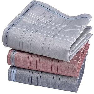 Zakdoeken voor heren, premium stof, 100% gekamd katoen, 45 cm x 45 cm, 3-delig, model V12019