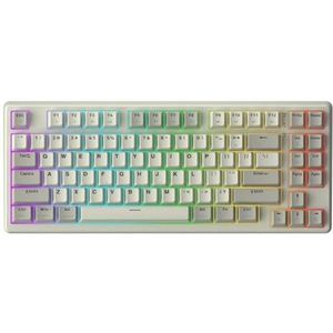 QPSJXN Mechanisch gamingtoetsenbord, bekabeld, G75, met speciale magnetische schakelaars, 75% lay-out (grijs)