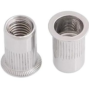 Schroefdraad-inzetmoeren, Verpakking van 15 M4 M5 M6 roestvrijstalen schroefmoeren met verzonken kop