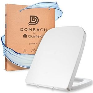 Dombach® Lamera premium wc-bril in wit, hoekig, geschikt voor Keramag Renova Nr. 1 Plan - antibacterieel met softclose sluitingsmechanisme, toiletzitting afneembaar, wc-deksel, vierkant, rechthoekig