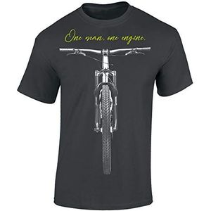 T-shirt: One Man, One Engine - fiets geschenken voor dames en heren - fietsers - mountainbike - MTB - BMX - biker - racefiets - tour - outdoor - downhill - dirt - freeride - trail - cross
