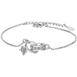 Armband 925 zilveren kettingringarmband Karabijnarmband Dames fijne sieraden (Color : STB002)