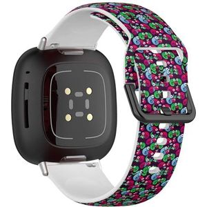 Zachte sportband compatibel met Fitbit Sense / Sense 2 / Versa 4 / Versa 3 (kleurrijke kameleon kinderen), siliconen armband, accessoire
