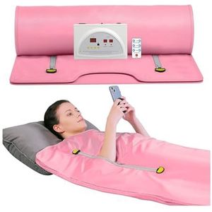 Saunadeken, Vetverbrandende saunadeken, lichaamsdetox Oxford-doek verwarming for thuis spa-therapie schoonheidssalon (ritsstijl)(Pink)