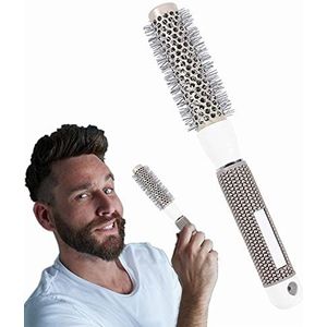 Ronde haarborstel, rond, professioneel, stylingborstel van keramiek, haardrogerborstel voor mannen en vrouwen, hoge temperatuurbestendigheid (25 mm)