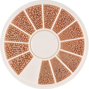 6 stuks in doos met roestvrijstalen kaviaarkralen voor nail art, gemengde maten, legering, goud/zilver, pistoolkralen, nagelbedels, 0,8-3,0 mm, manicurebal - 34