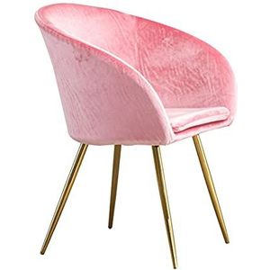GEIRONV 40×46×80cm Woonkamer Hoekstoelen,voor Slaapkamer Keuken Balkon Studie Lounge Stoel Gouden Benen Eetkamerstoelen 1 Stuk Eetstoelen (Color : Pink, Size : 40x46x80cm)
