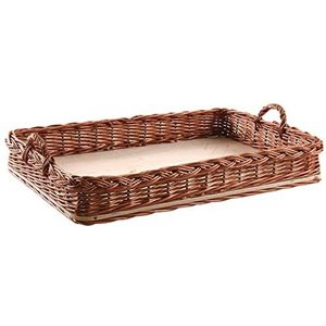 AUBRY GASPARD Buff rieten dienblad 48 x 33 x 9-14 cm