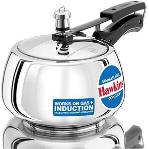 Hawkins Contura roestvrij staal inductie compatibele snelkookpan, 3 liter, zilver (SSC30)