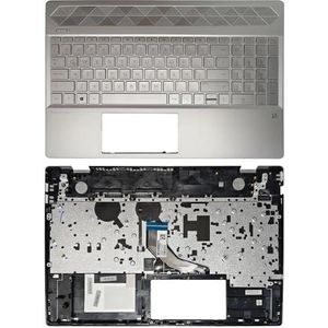 Voor HP Pavilion 15-CW 15-CS TPN-Q208 TPN-Q210 US/Russisch/Latijns laptoptoetsenbord Palmrest bovenste afdekking zilver(LA Backlit)